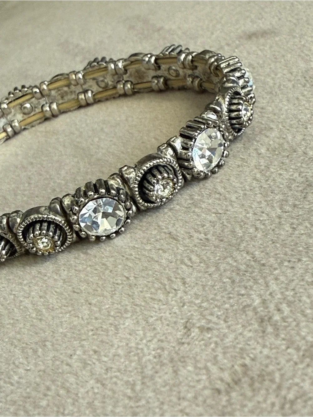 Silver Crystal Stretch Bracelet - Women Jewelry